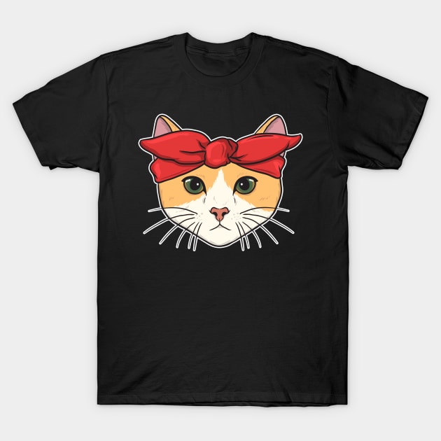 Cute & Adorable Gangster Bandana Cat Thug Kitty T-Shirt by theperfectpresents